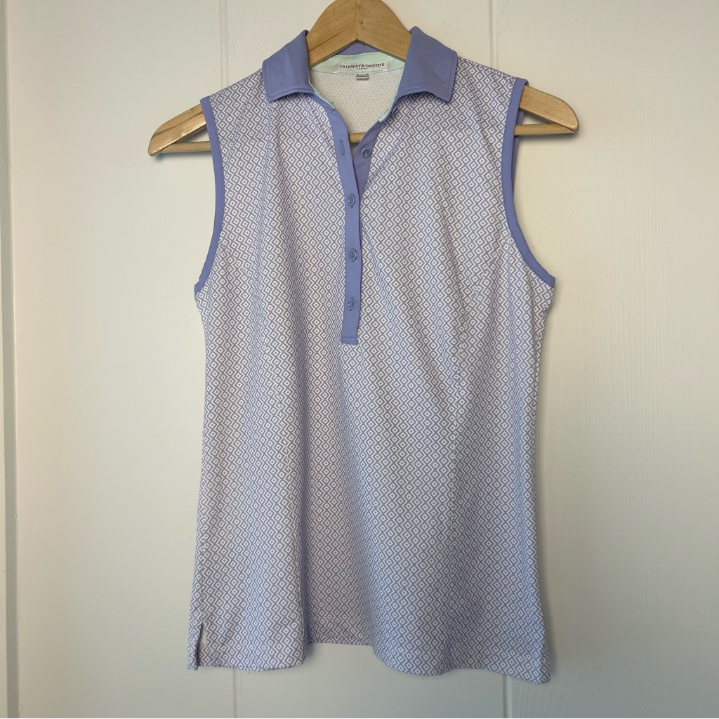 Lavender Patternsleeveless Womens Golf Polo By Fairway Greene Size S Nwot Lavender Patternsleeveless Womens Golf Polo By Fairway Greene Size S Nwot